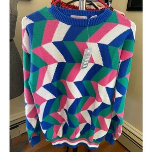 New with tags Deadstock Never Worn Vintage 90s Op Art Sweater Size M